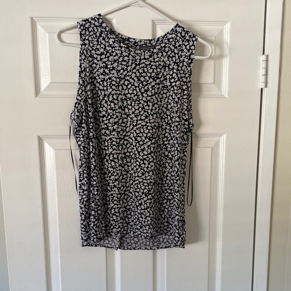 Vince Camuto Black and White Floral Blouse